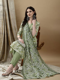 KALINI Women Printed Regular Kurta with Trousers & With Dupatta