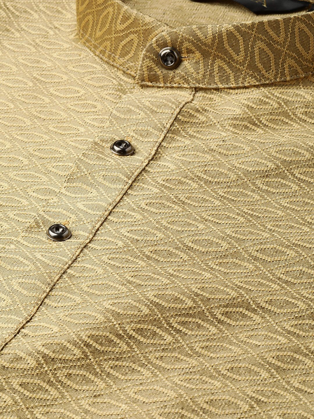 SOJANYA Men Golden Woven Design Straight Kurta