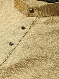SOJANYA Men Golden Woven Design Straight Kurta