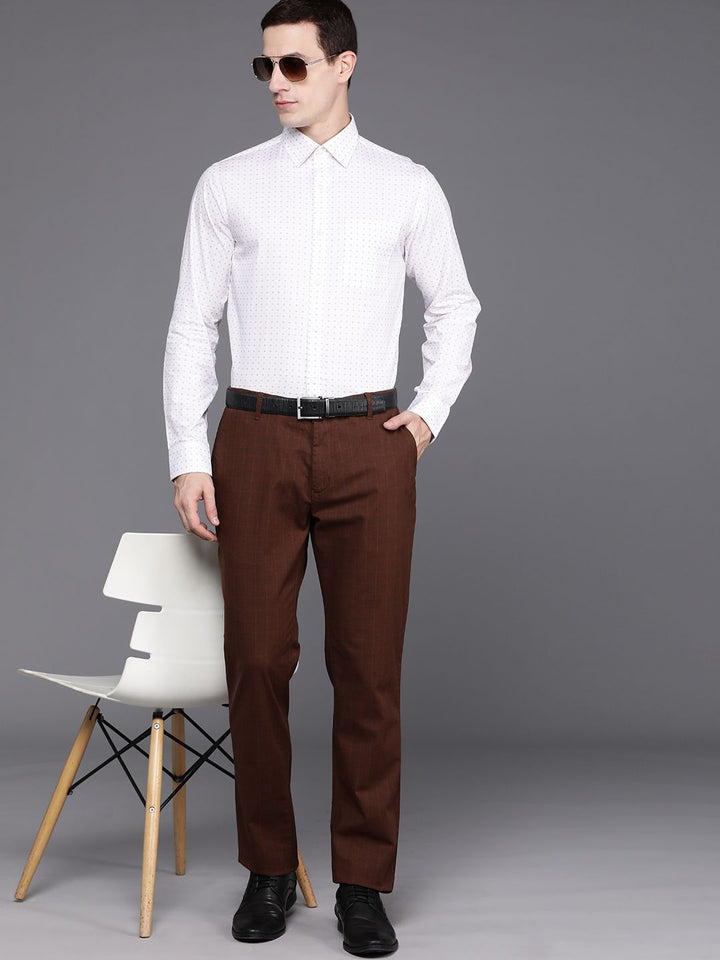 Raymond Men Slim Fit Pure Cotton Printed Formal Shirt