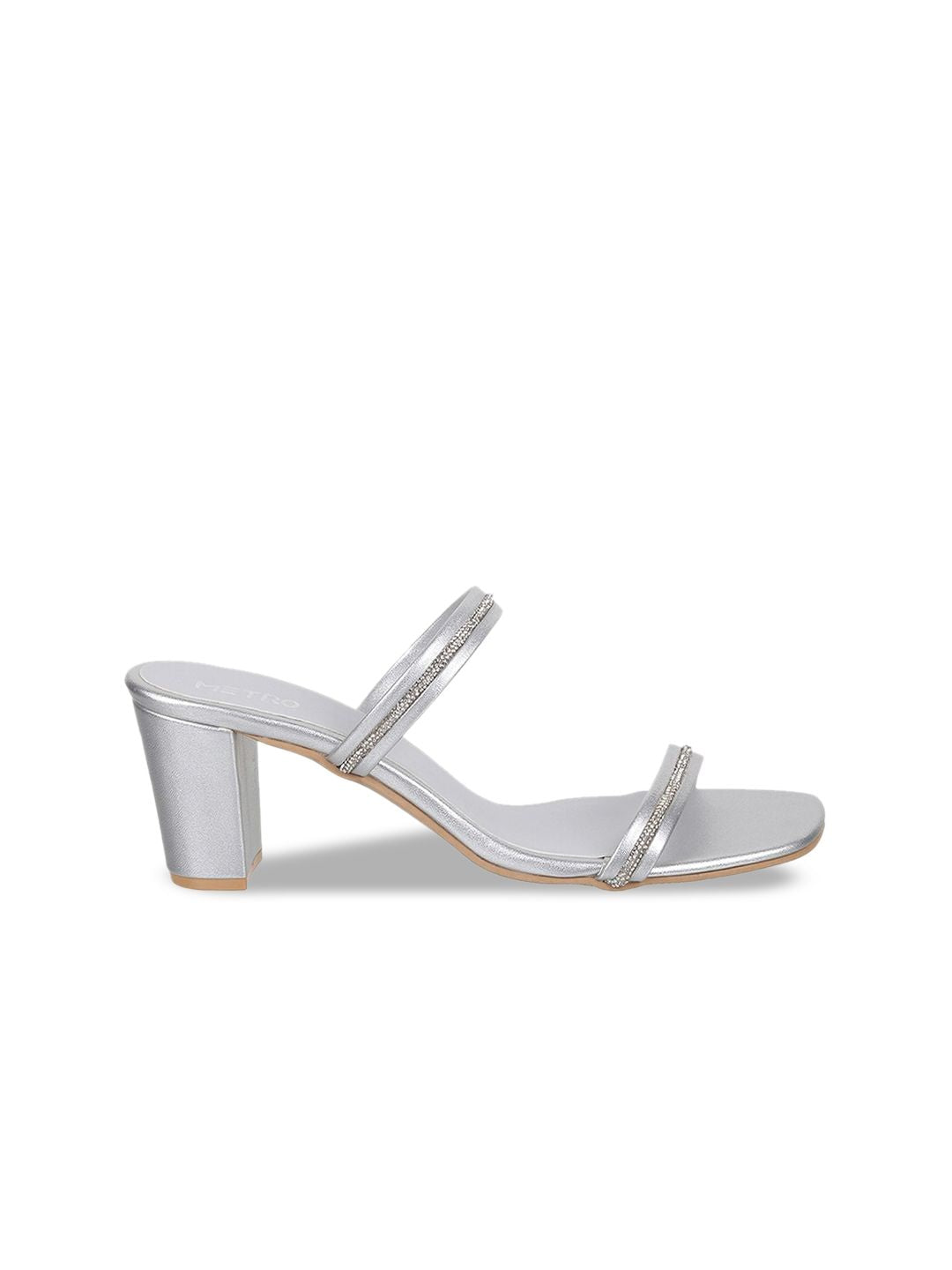 Metro Embellished Strap Block Heels