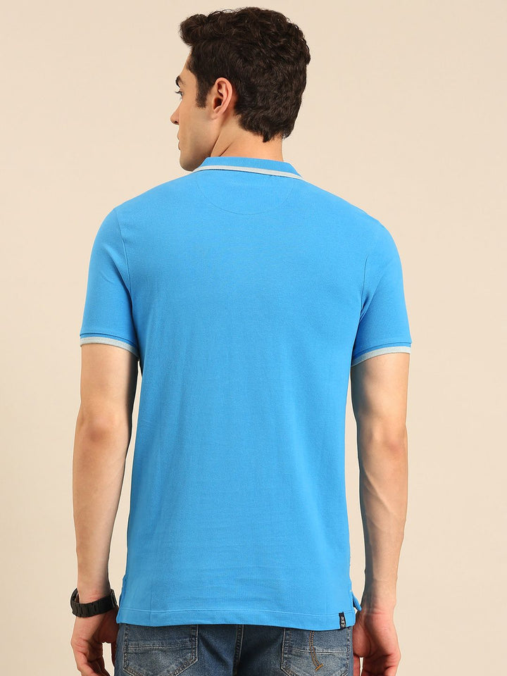 Being Human Striped Polo Collar Pure Cotton T-shirt