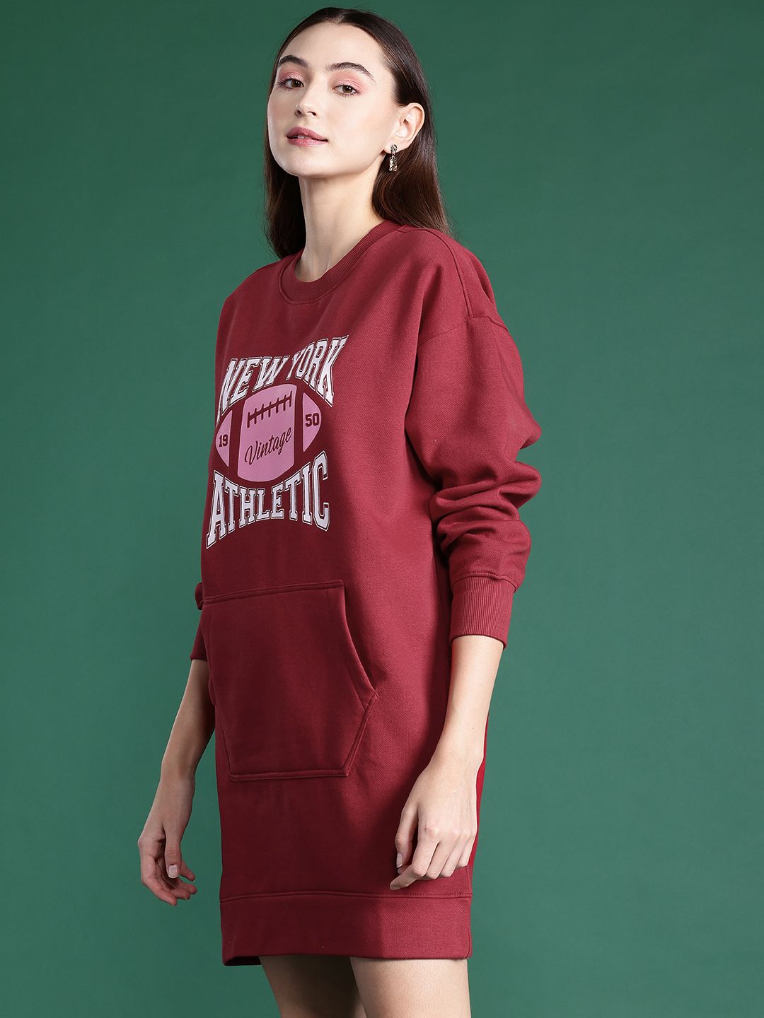DressBerry Printed Mini Sweatshirt Dress