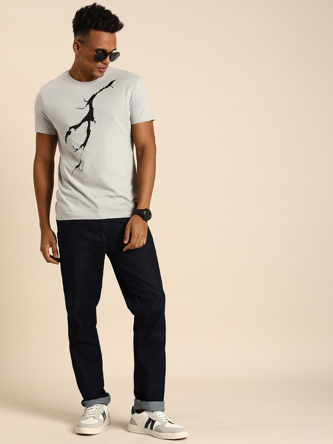Being Human Abstract Printed Pure Cotton T-shirt