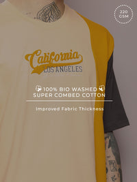 DILLINGER Men Varsity Printed Embossed Oversized T-shirt