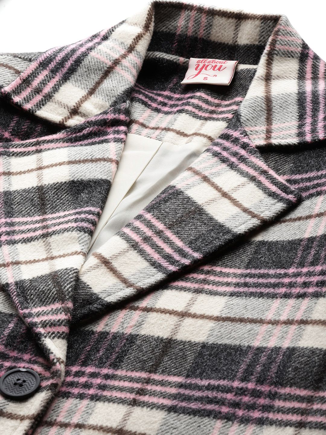 all about you Checked Tweed Overcoat