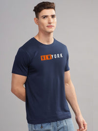 ADRO Men Typography Printed Applique T-shirt