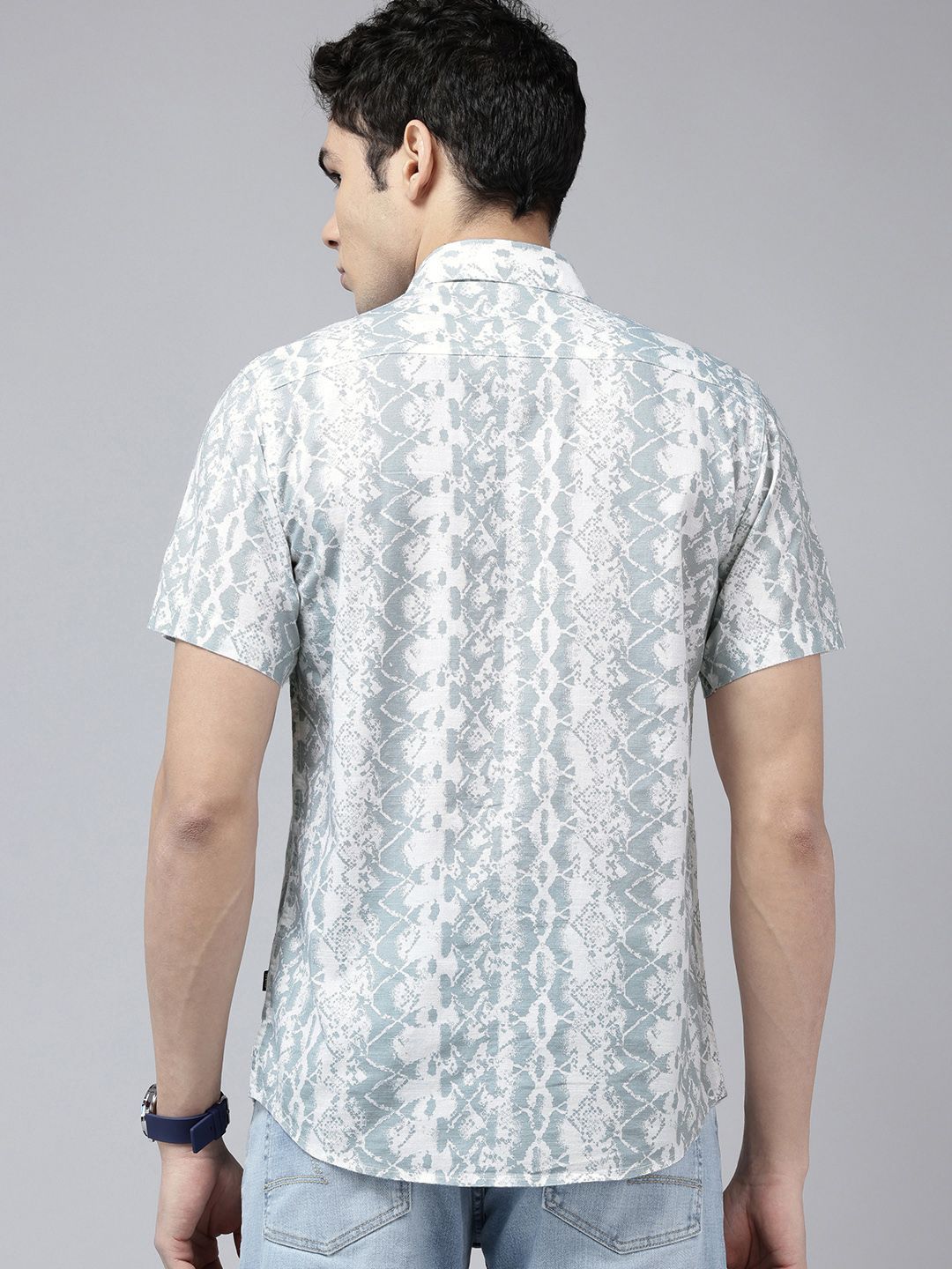 SPYKAR Pure Cotton Printed Slim Fit Casual Shirt