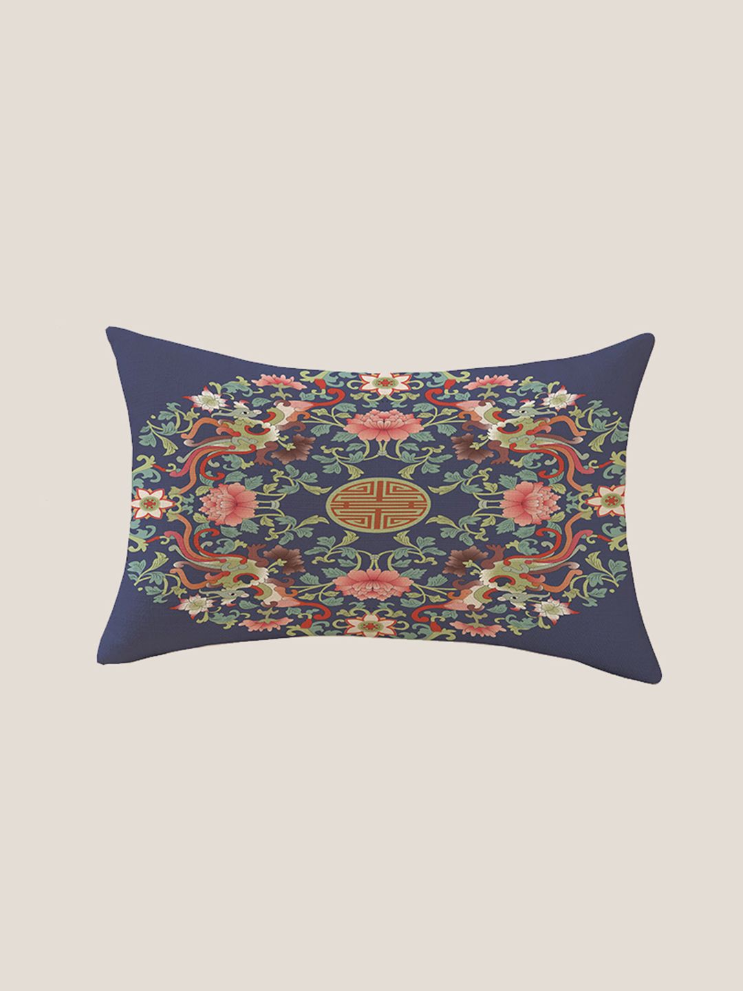 STITCHNEST Green & Blue Set of 2 Ethnic Motifs Rectangle Cushion Covers