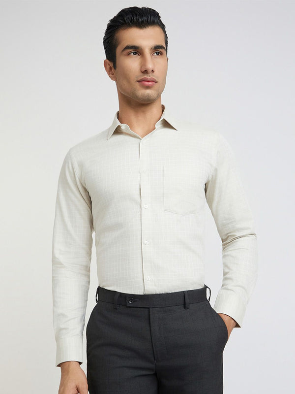 Park Avenue Slim Fit Windowpane Checked Formal Shirt