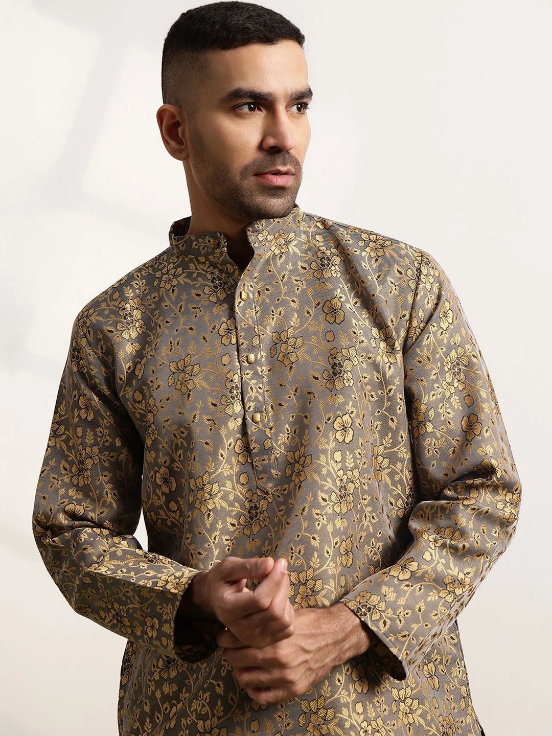 Anouk Men Floral Regular Kurta dengan Piyama
