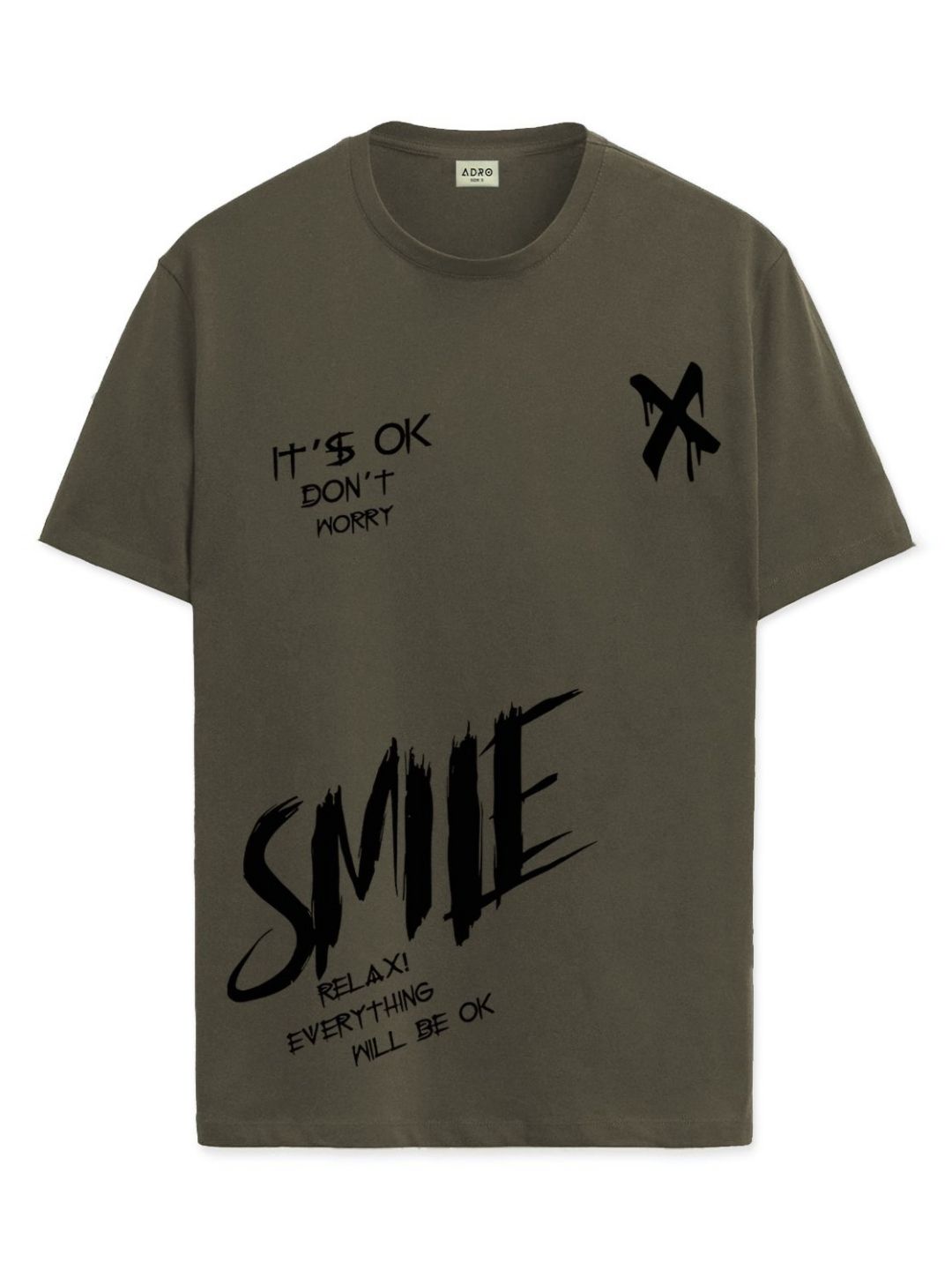 ADRO Lelaki Grafik Bercetak T-shirt Kapas Leher Bulat