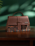 Zouk Wanita Dicetak Satchel Berstruktur dengan Tasselled