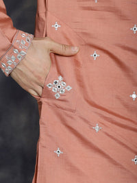 Jompers Embroidered Mandarin Collar Thread Work Kurta