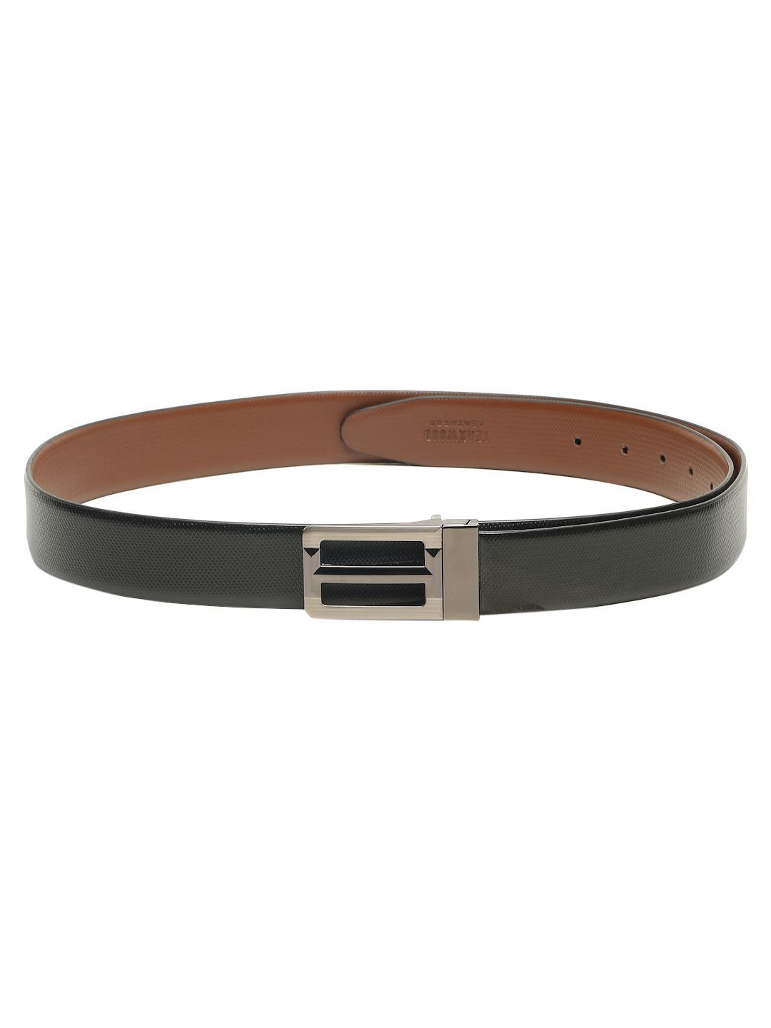 Teakwood Leathers Men Textured Leather Reversible Formal Belt