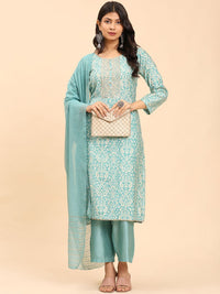 Mamicha Women Floral Printed Regular Pure Cotton Kurta with Palazzos & With Dupatta