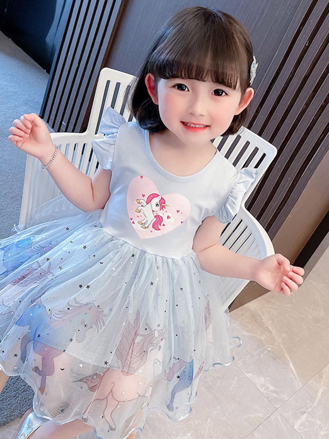 YK Floral Print Fit & Flare Dress
