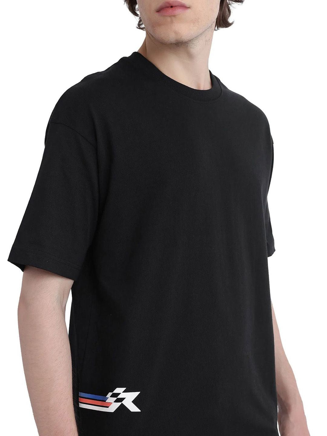 RARE RABBIT Men Graphic Printed Round Neck Cotton Oversized T-shirt