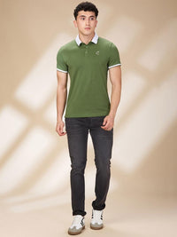 Being Human Men Solid Polo Collar Cotton Slim Fit T-shirt