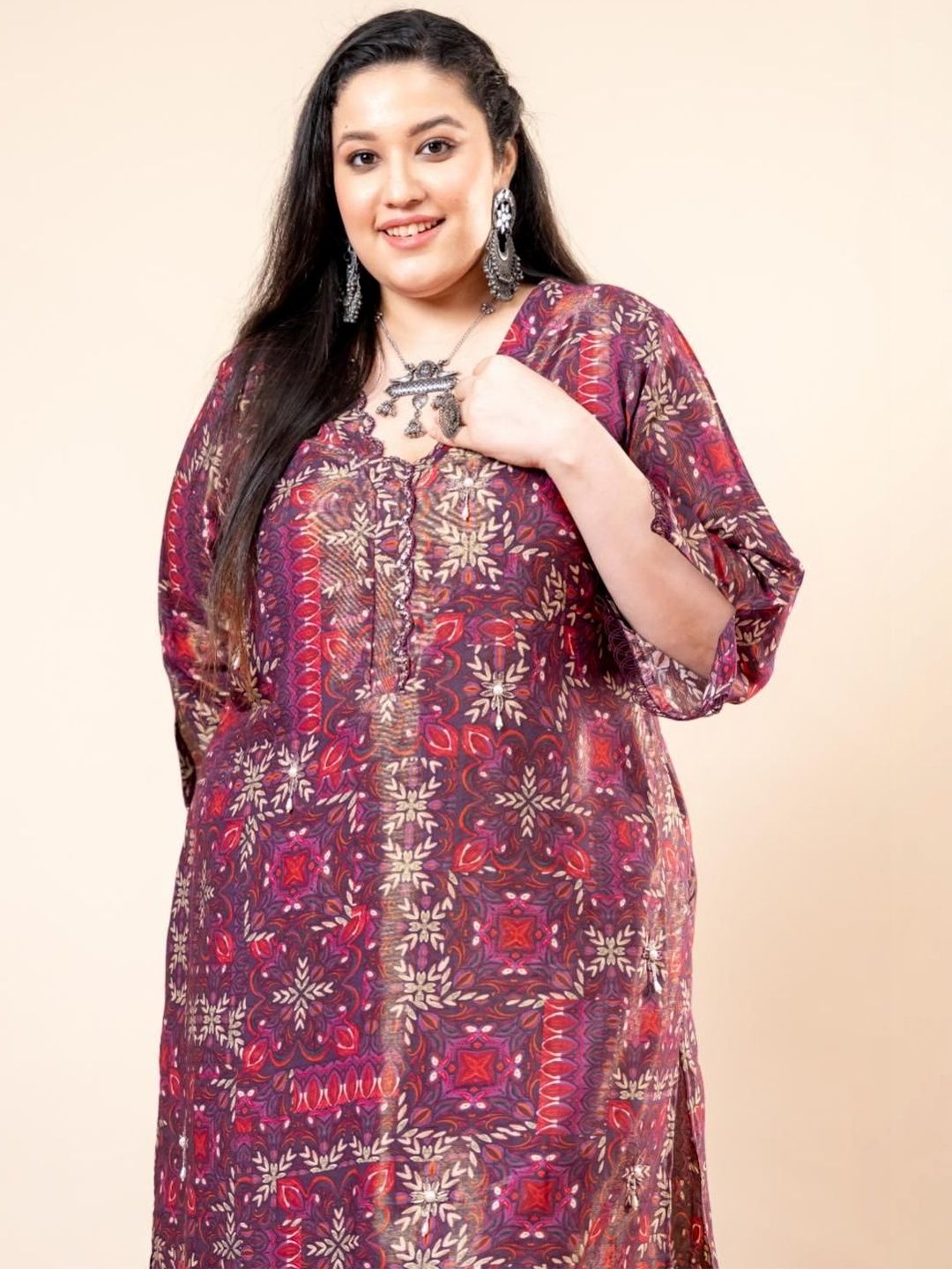 Mamicha Printed V-Neck Kurta Set
