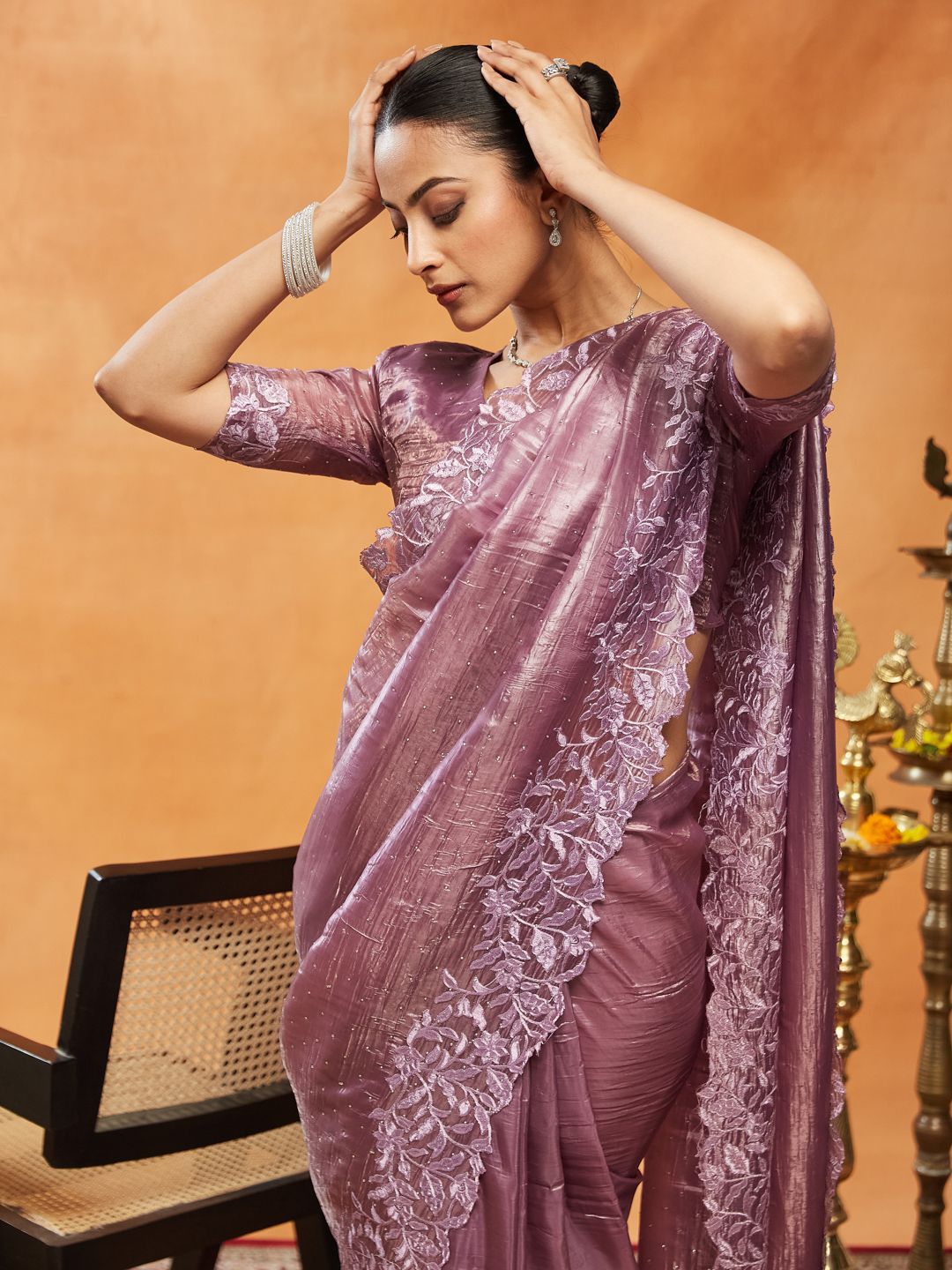 kasee Embellished Embroidered Organza Saree