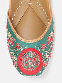 House of Pataudi Floral Embroidered Mojaris