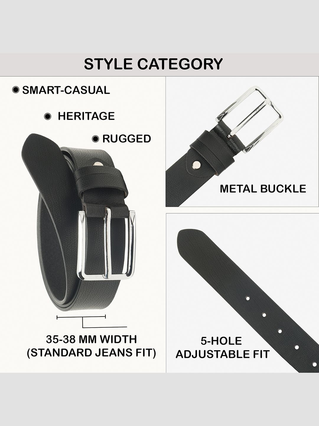Tali Pinggang Kulit Bertekstur Lelaki Kulit Kayu Jati