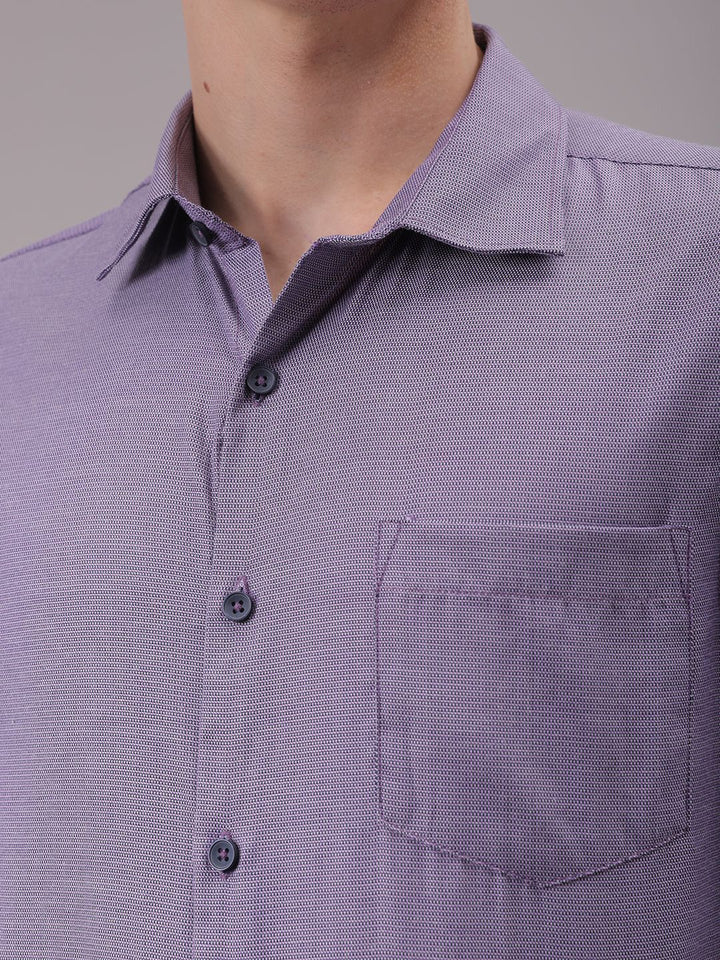 The Indian Garage Co. X Luxe Men Cutaway Collar Solid Slim Fit Formal Shirt
