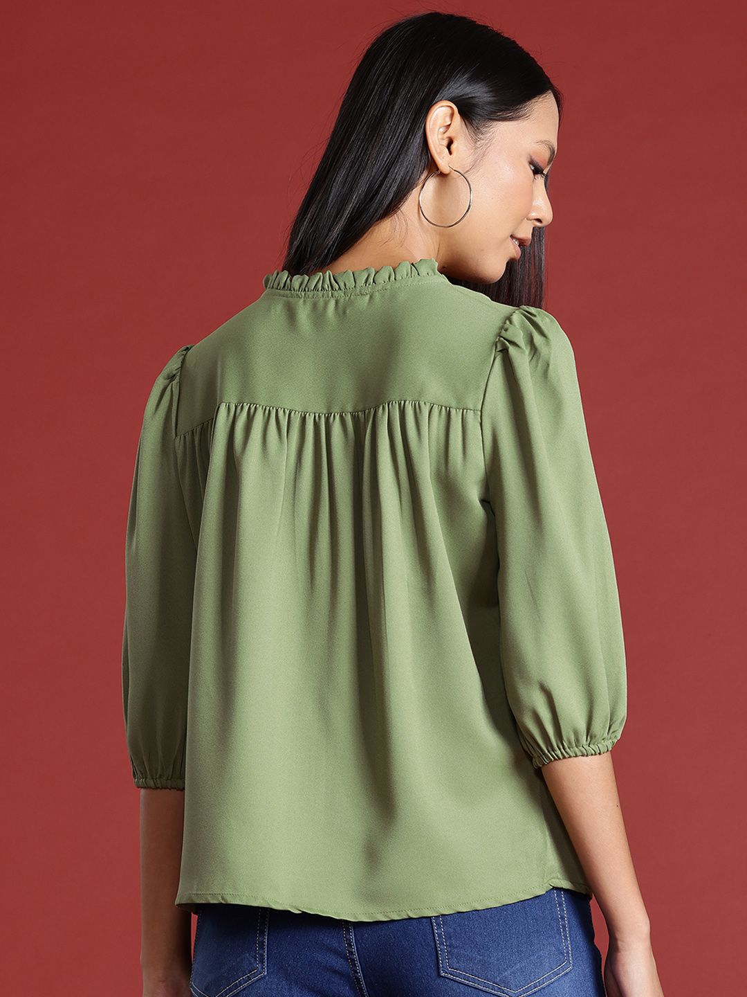 all about you Pleated Opaque Casual Shirt