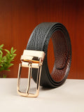 Teakwood Leathers Men Textured Leather Reversible Formal Belt