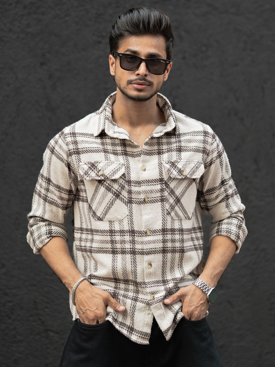 Powerlook Men Tartan Checked Regular Fit Casual Shirt