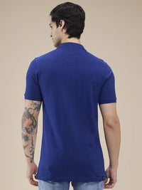 Being Human Men Colourblocked Polo Collar Cotton Slim Fit T-shirt