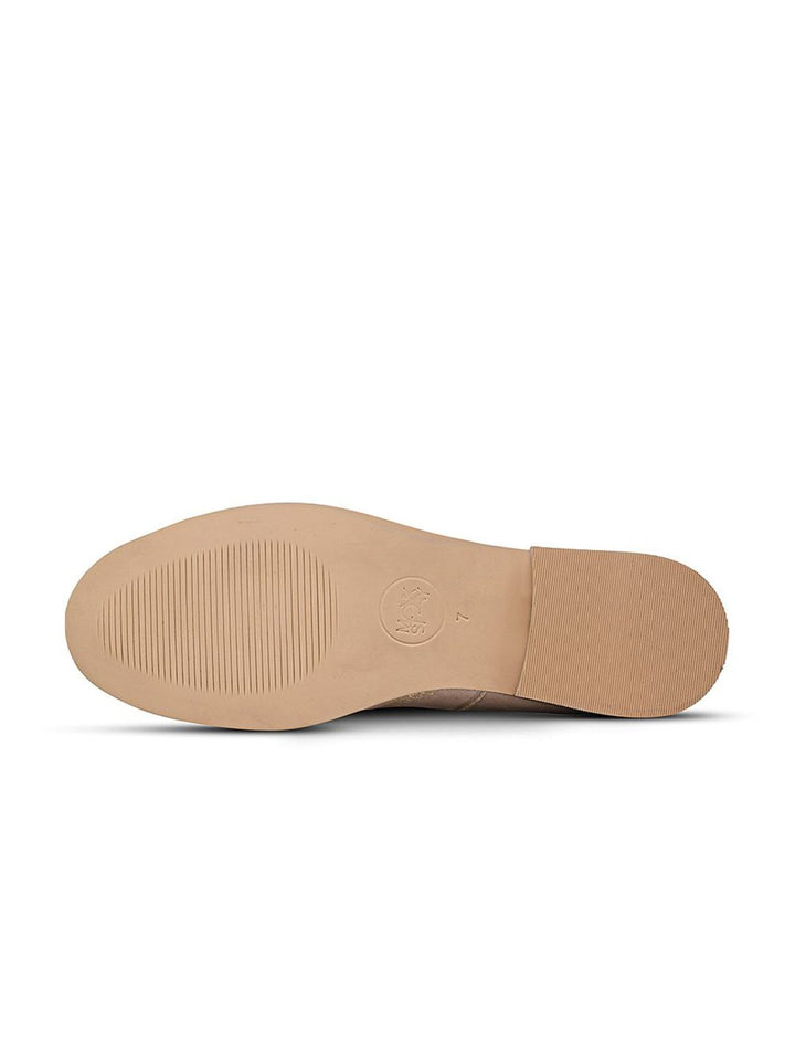 MONKSTORY Men Beige Embroidered Slip-On Shoes