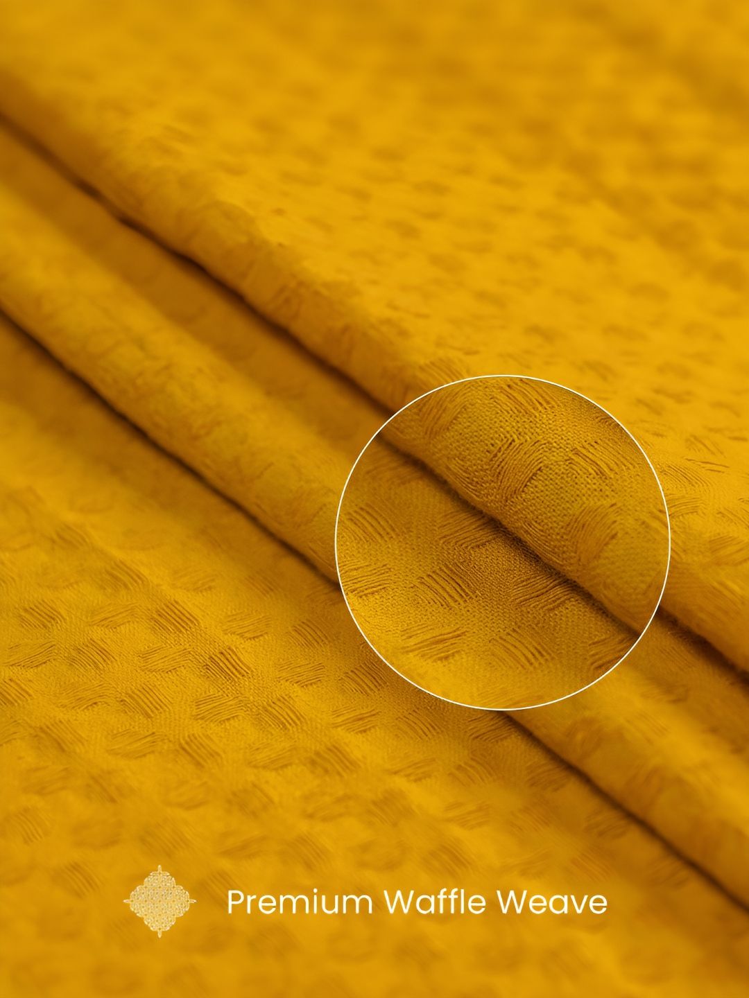 URBAN SPACE 6-Pcs Yellow Textured Cotton Table Napkins