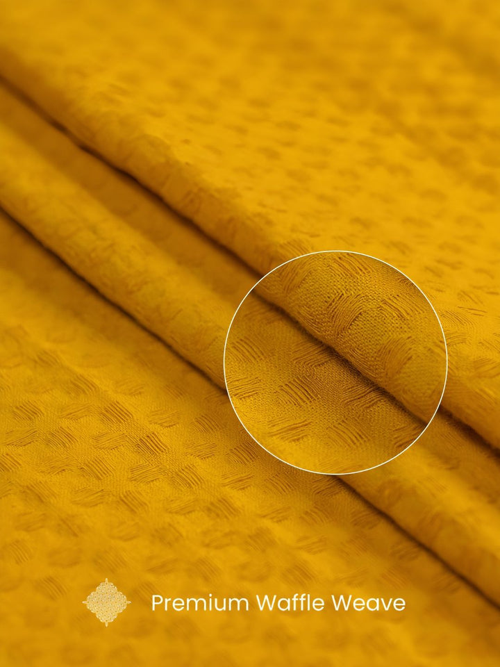 URBAN SPACE 6-Pcs Yellow Textured Cotton Table Napkins