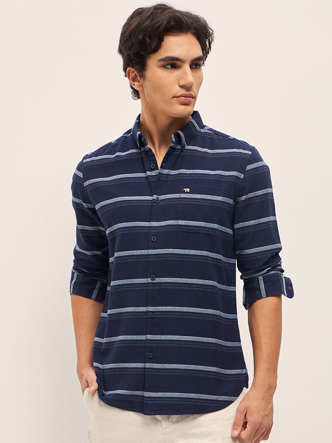THE BEAR HOUSE Men Slim Fit Multi Stripes Casual Shirt