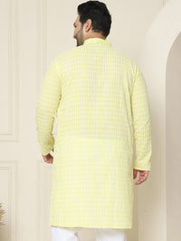 SOJANYA PLUS Floral Embroidered Band Collar Thread Collar Straight Kurta