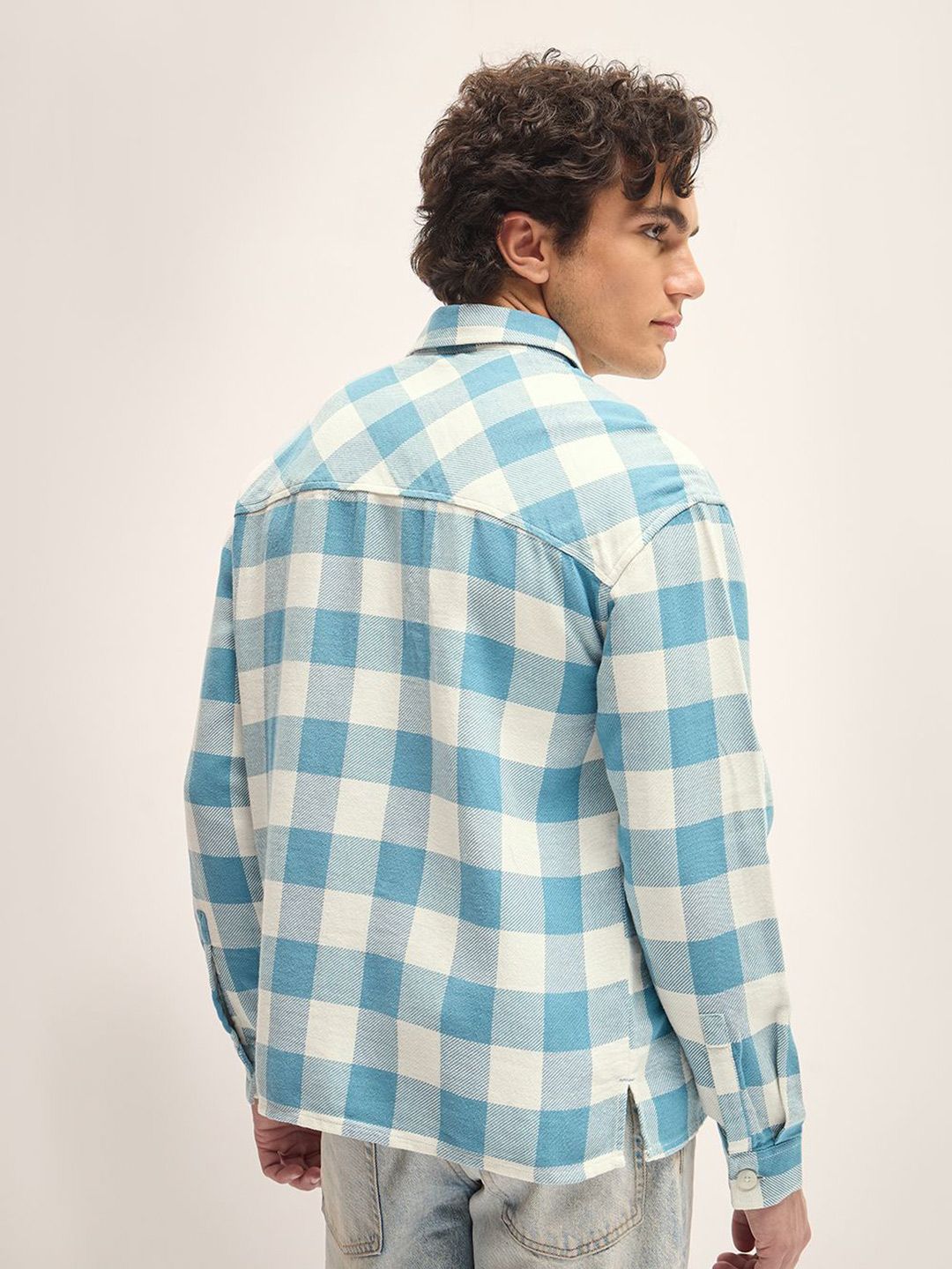 THE BEAR HOUSE Men Gingham Checks Opaque Checked Casual Shirt