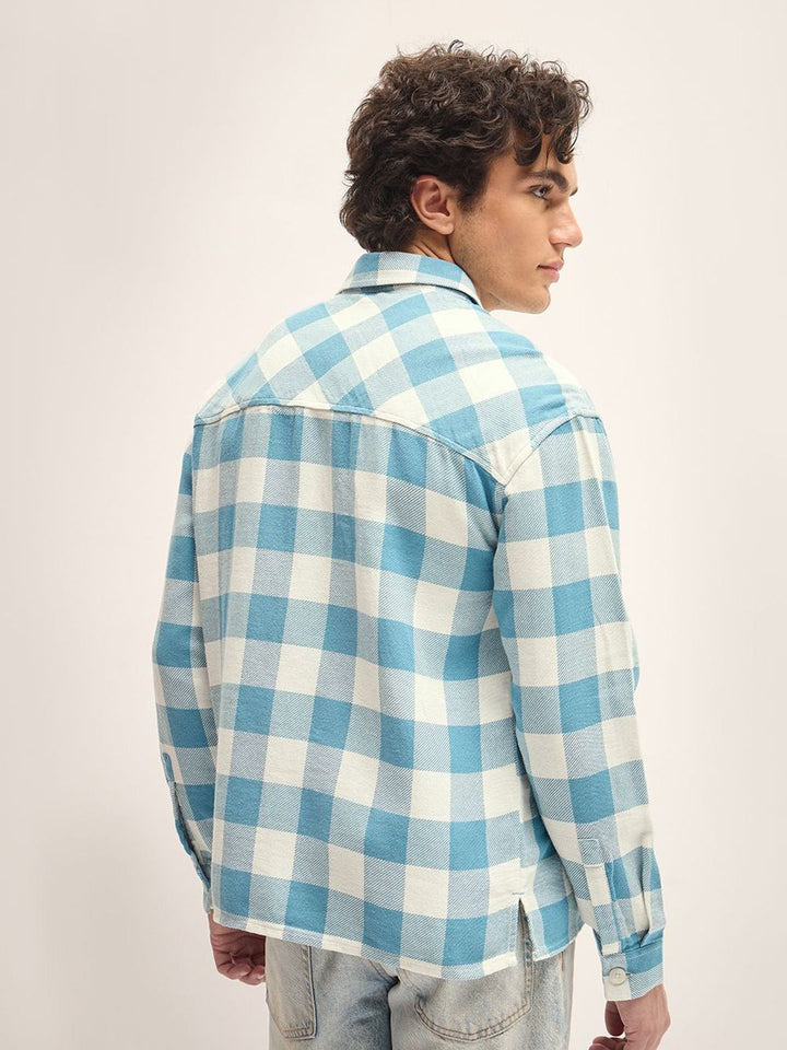 THE BEAR HOUSE Men Gingham Checks Opaque Checked Casual Shirt