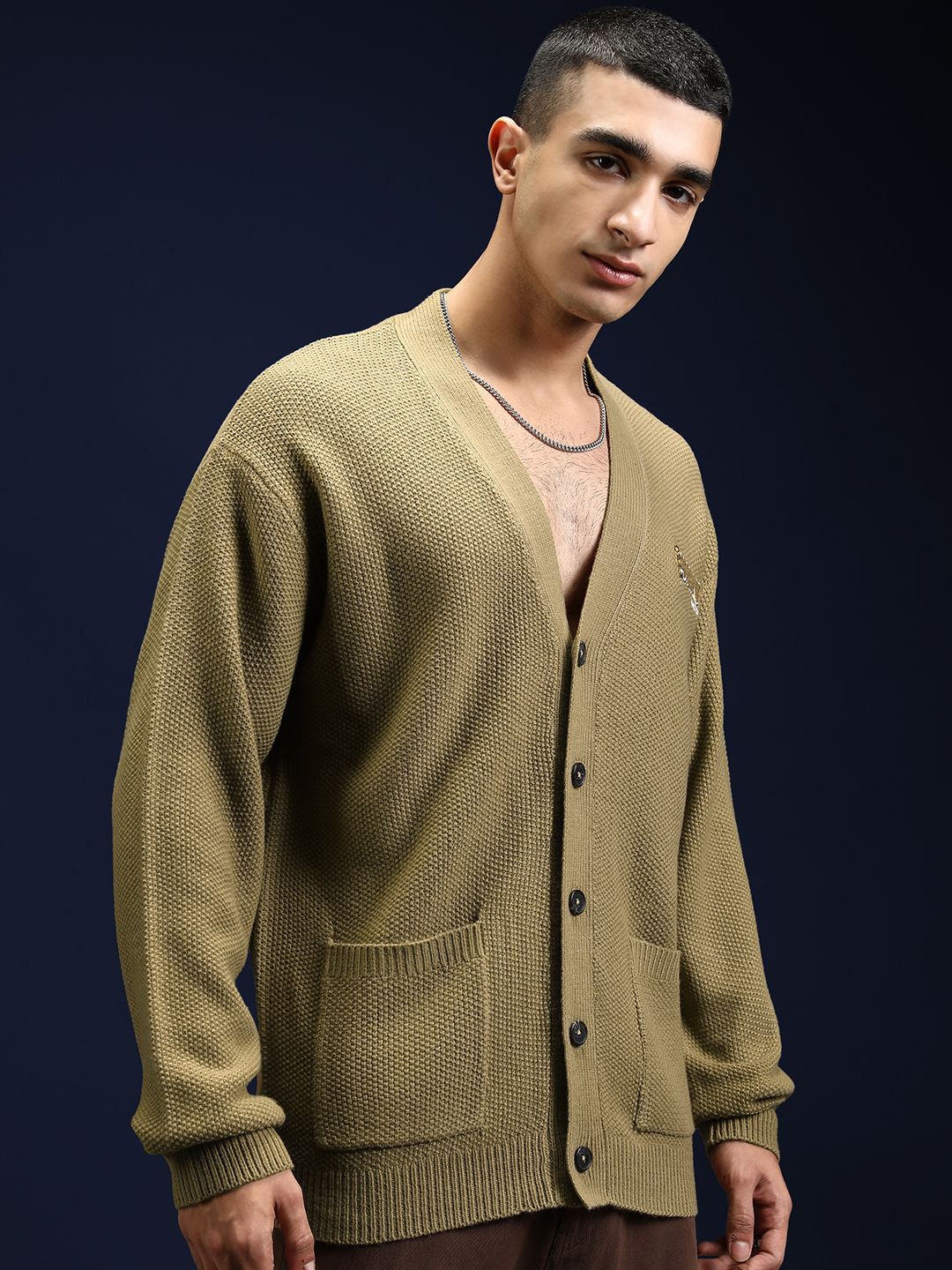 HIGHLANDER Men Embroidered Cardigan