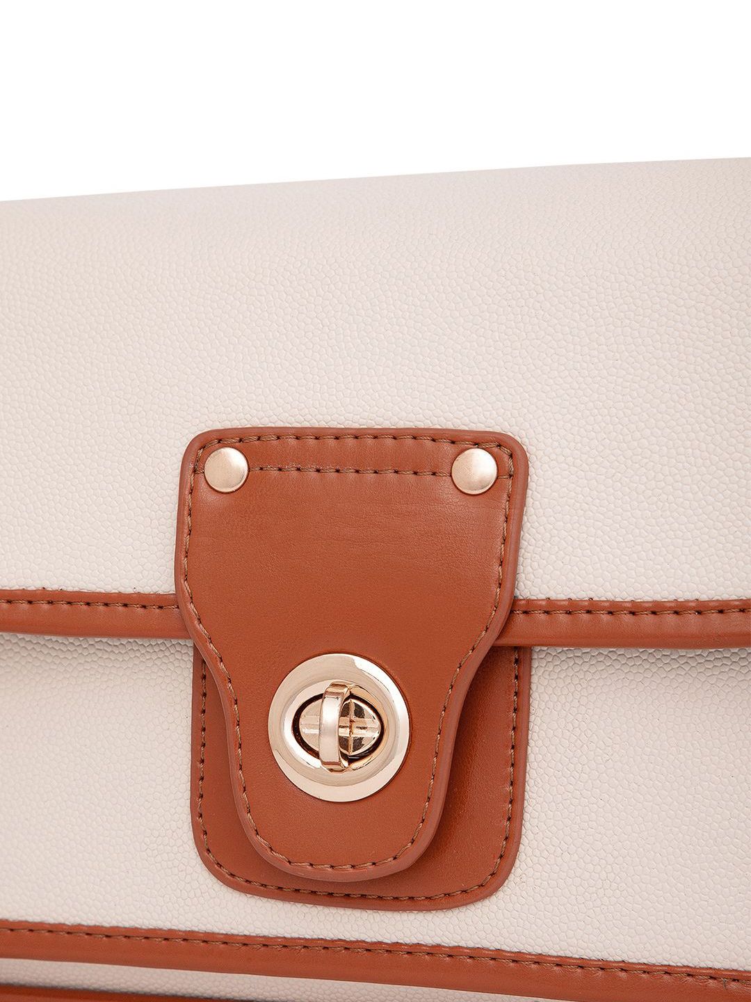 Berrylush Women Solid Structured Leather Shoulder Bag
