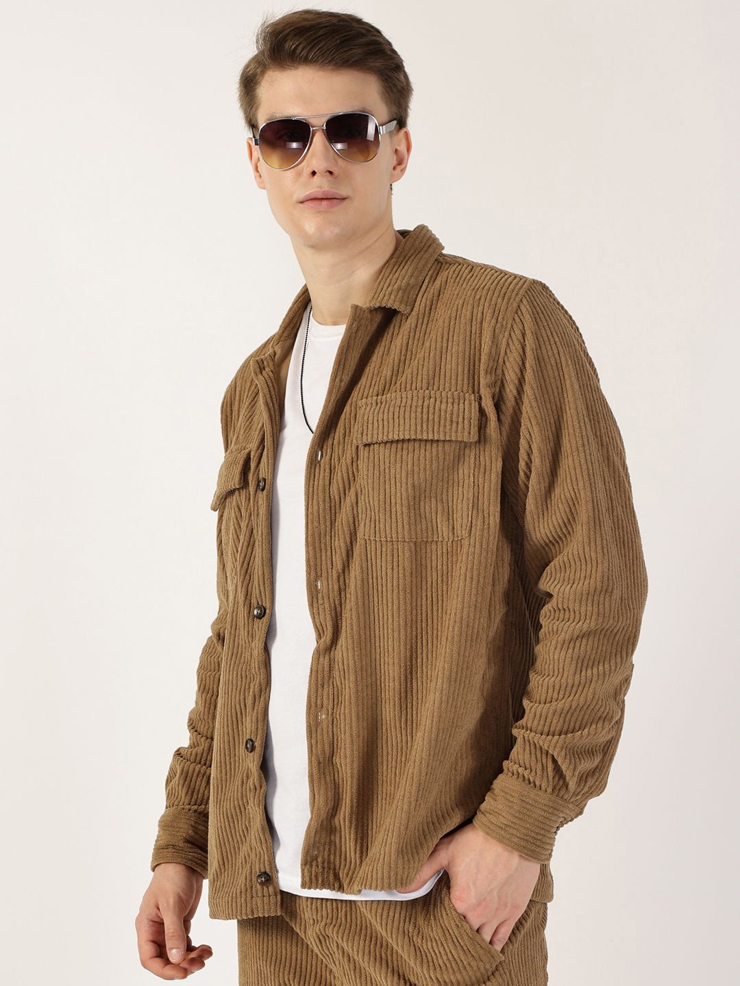 Thomas Scott Men Premium Corduroy Casual Shirt