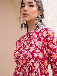 Shae by SASSAFRAS Floral Printed Pleated Kurti