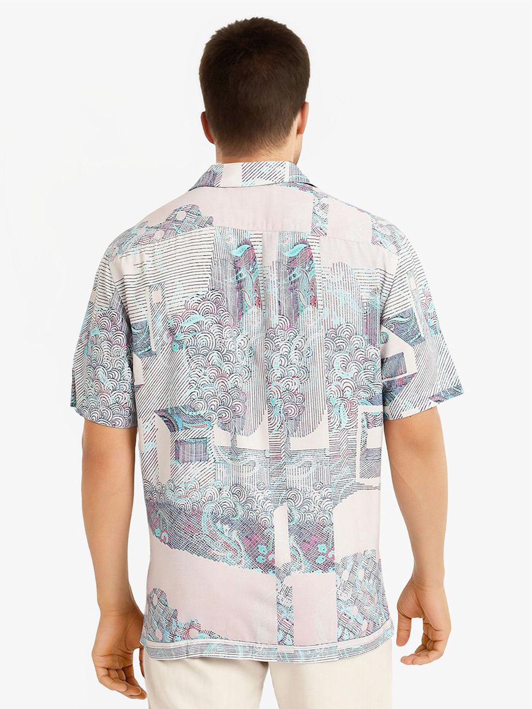 RARE RABBIT Men Comfort Abstract Printed Boxy Casual Shirt
