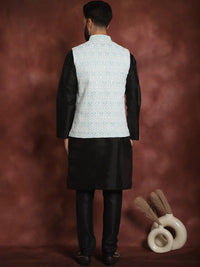 Anouk Ethnic Motifs Straight Kurta with Churidar & Nehru Jacket