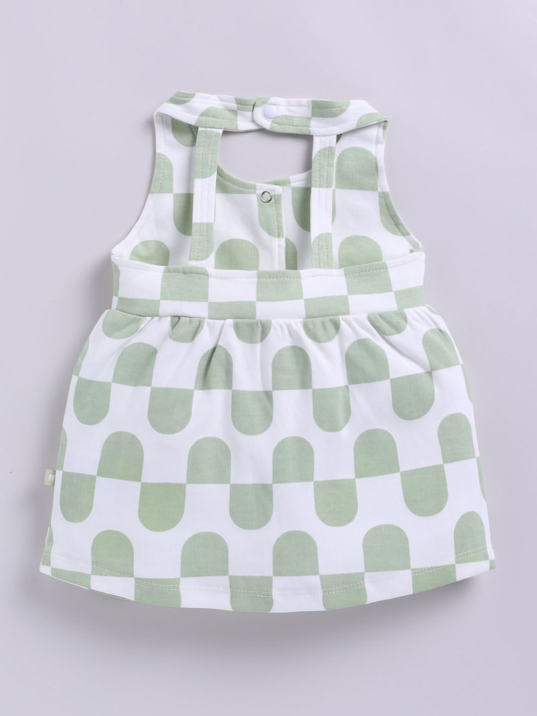 Moms Love Infant Girls Pure Cotton Printed Fit & Flare Dress with Applique Detail