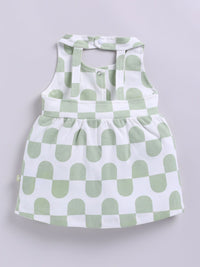 Moms Love Infant Girls Pure Cotton Printed Fit & Flare Dress with Applique Detail