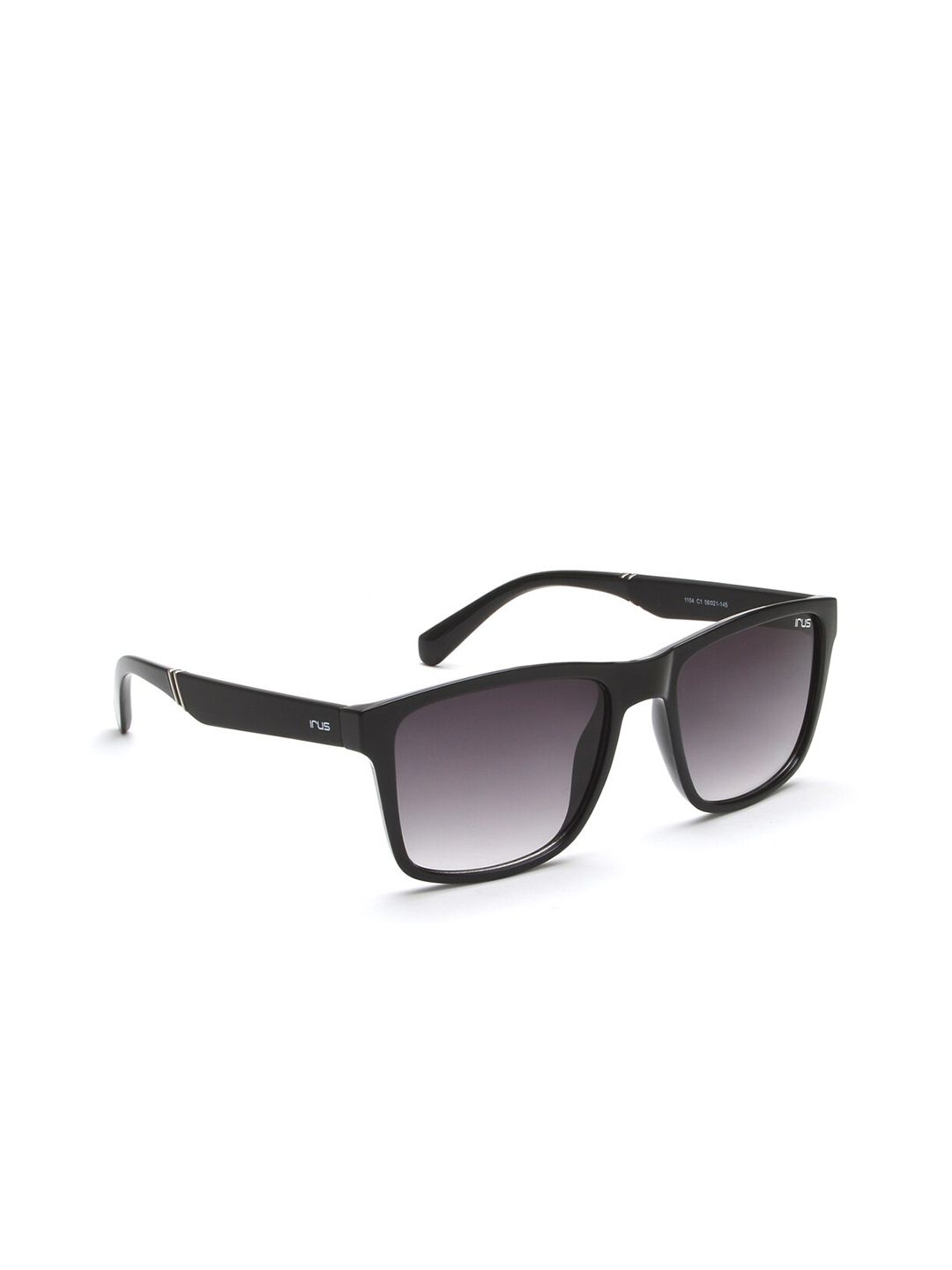 Irus oleh Idee Unisex Grey Lens & Black Square Sunglasses dengan Lensa Dilindungi UV