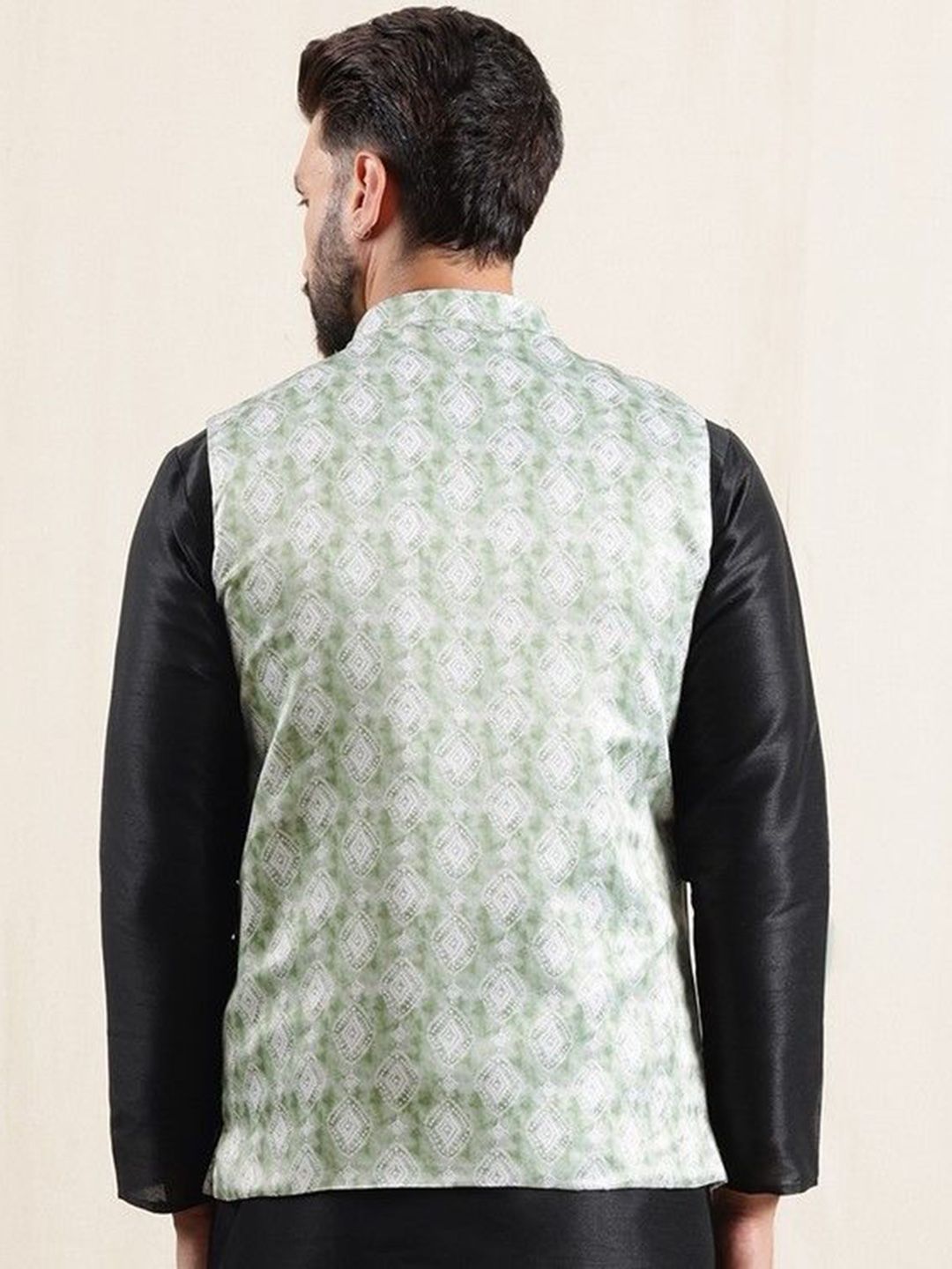 Anouk Geometric Printed Nehru Jacket