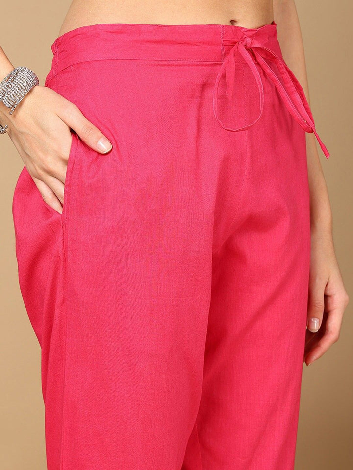 KALINI Floral Printed Notch Neck Straight Kurta With Trousers & Dupatta